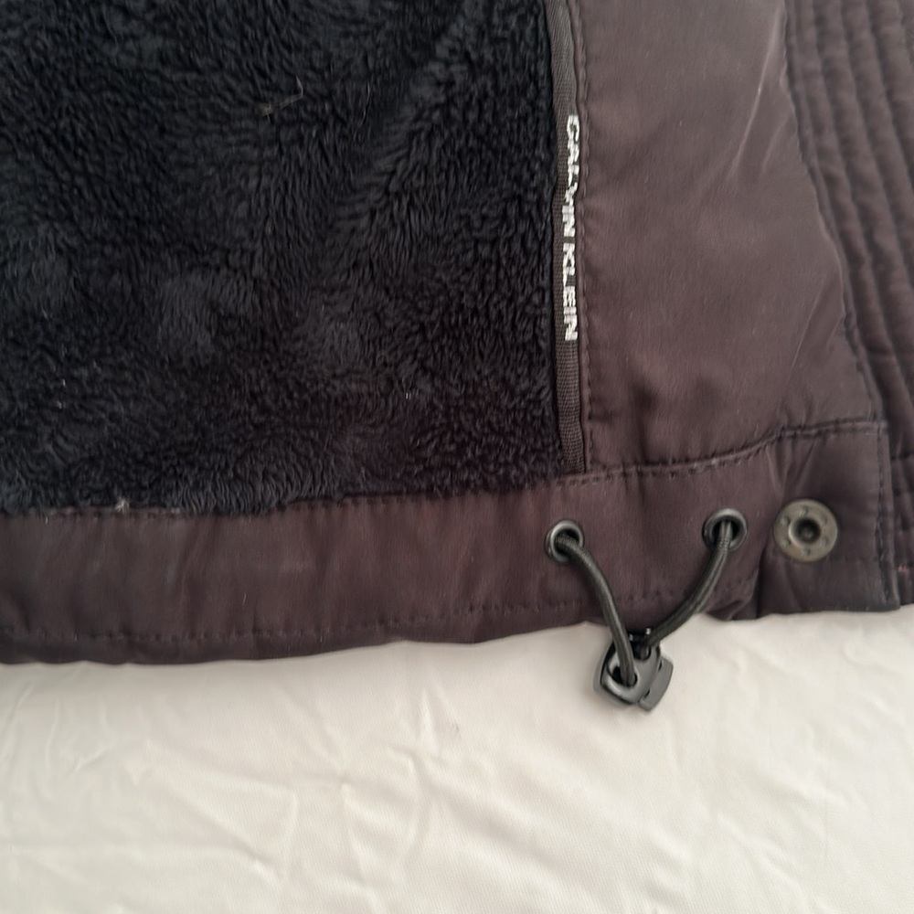 Calvin Klein vintage Y2K black fleece lined convertible puffer coat - Picture 13 of 14